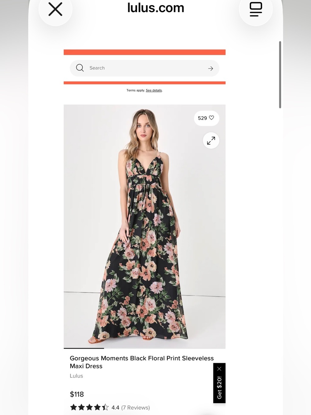 Lulu's Black Floral V-Neck Sleeveless Maxi Dress